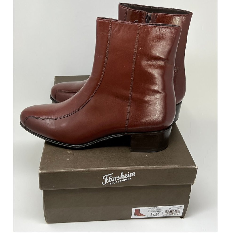 Florsheim Duke Bicycle Toe Boot, Cognac, Size 10 3E